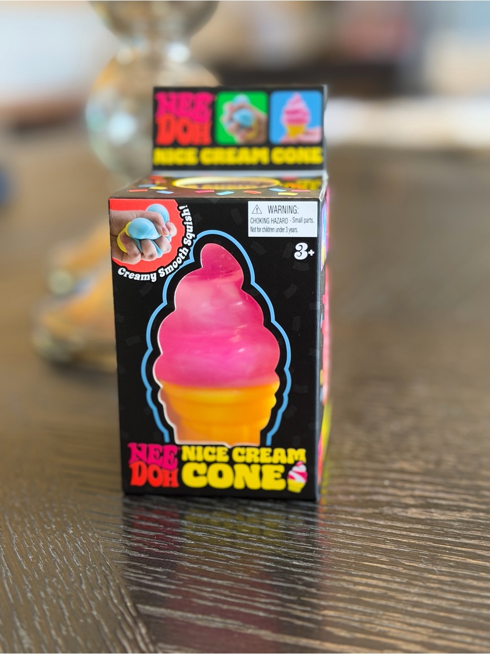 NeeDoh Nice Cream Cone Fidget Squishy Toy Viral - Pink